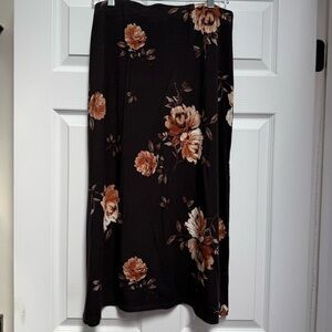 J. Jill Brown and Pink A-Line Midi Skirt